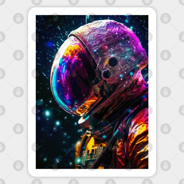 Cosmic Explorer - Side Profile Astronaut Sticker by Lematworks